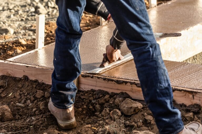 a man working at Cement Construction Site