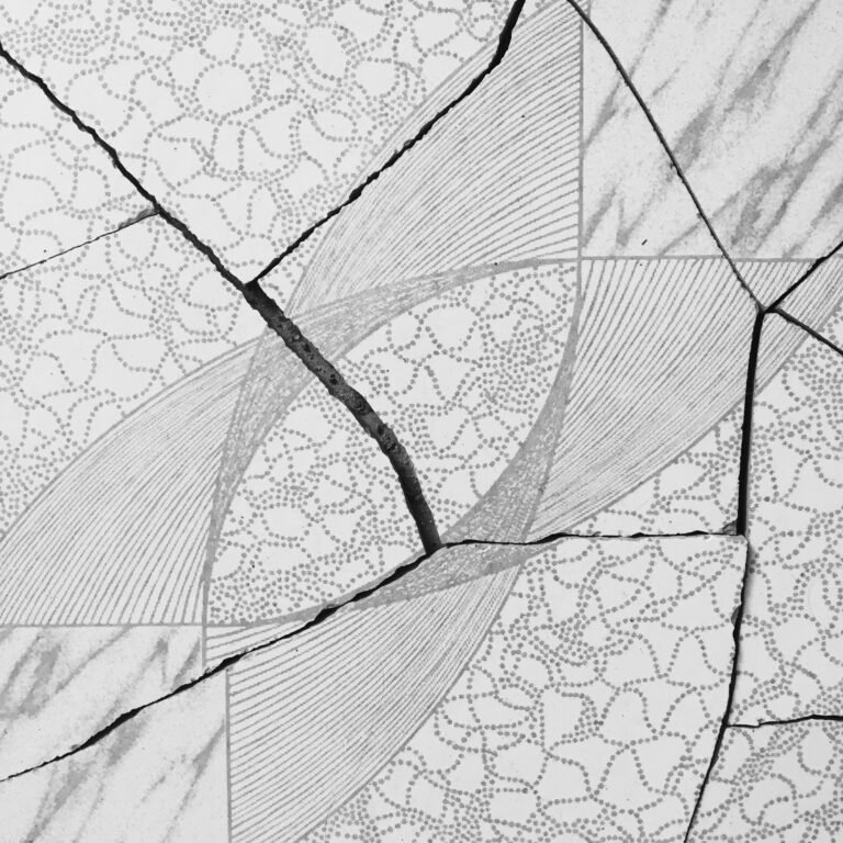 broken tiles top view