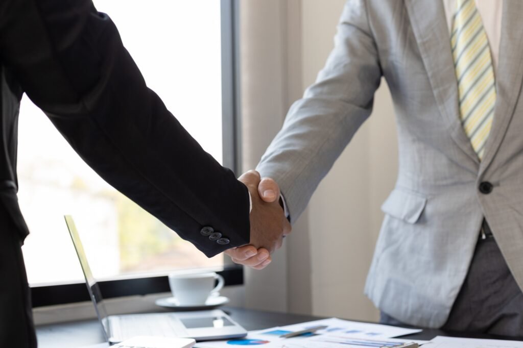 Handshake. Concept of cooperation, teamwork and partnership business relationship.